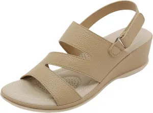 Women's Summer Outdoor Casual Metal Accent Wedge Heel Sandals - Breathable Beach-Ready Slippers with Simple Design