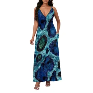 Womens V Neck Casual Outfits Long Flowy Floral Print Maxi Dresses Vacation Beach Cover ups Wedding Guests Sun Dress