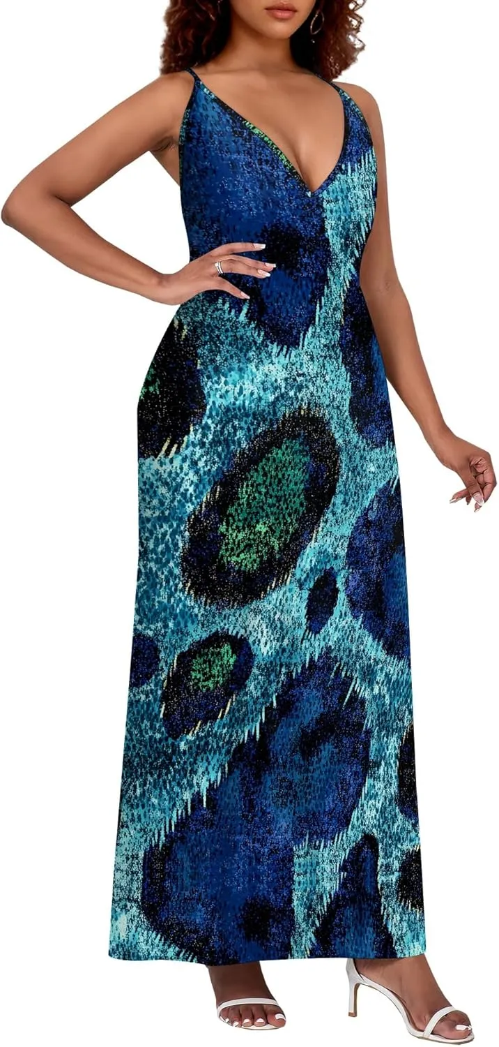 Womens V Neck Casual Outfits Long Flowy Floral Print Maxi Dresses Vacation Beach Cover ups Wedding Guests Sun Dress
