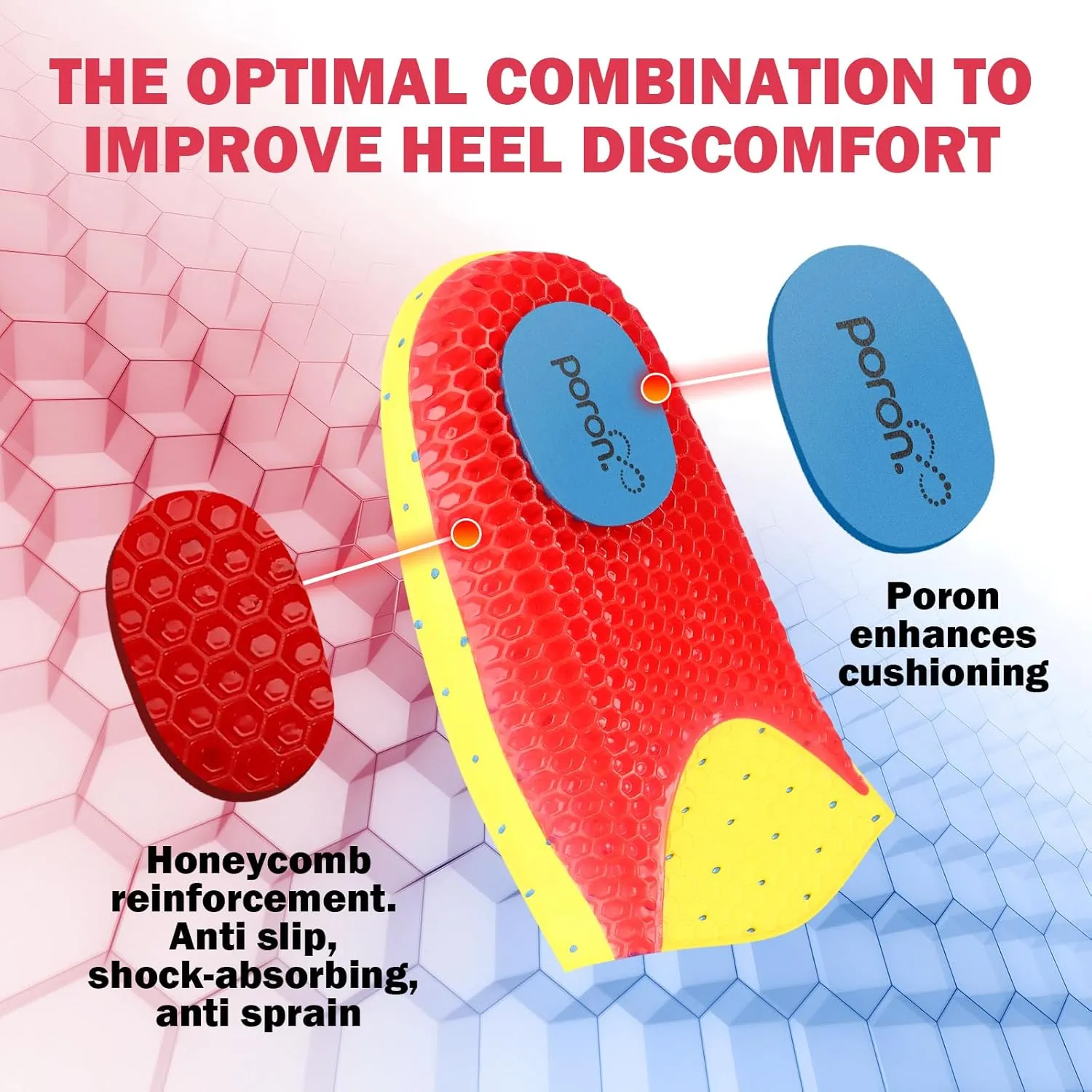Work Heavy Duty Support Pain Relief Insoles-Shock Absorption-Cushioning 220  lbs Medium Arch Support Shoe Insert Men Women Anti Fatigue - Soft Comfortable Work Boot Insoles - Foot Pain Relief