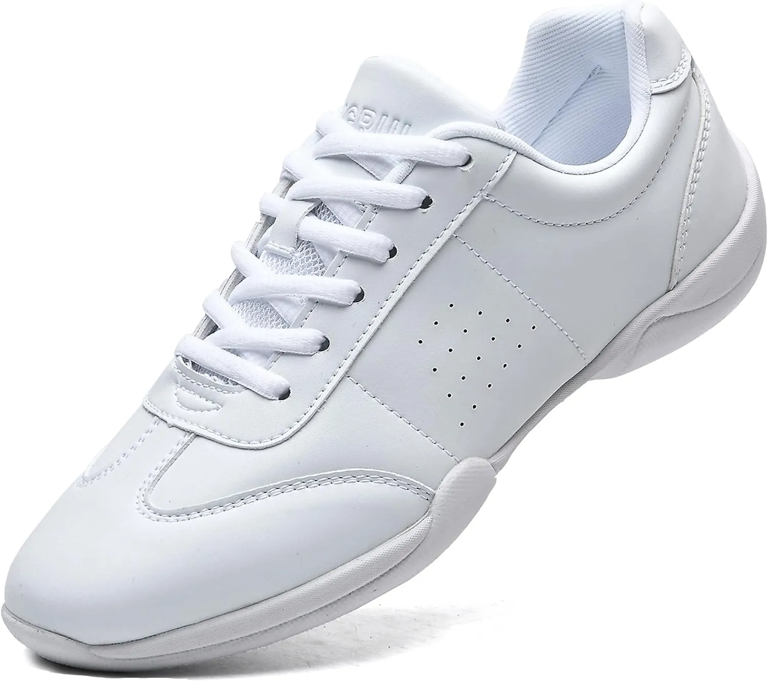 WUIWUIYU Boys Girls White Lace-up School Cheer Shoes Chearleading Dancing Sports Shoe Sneakers