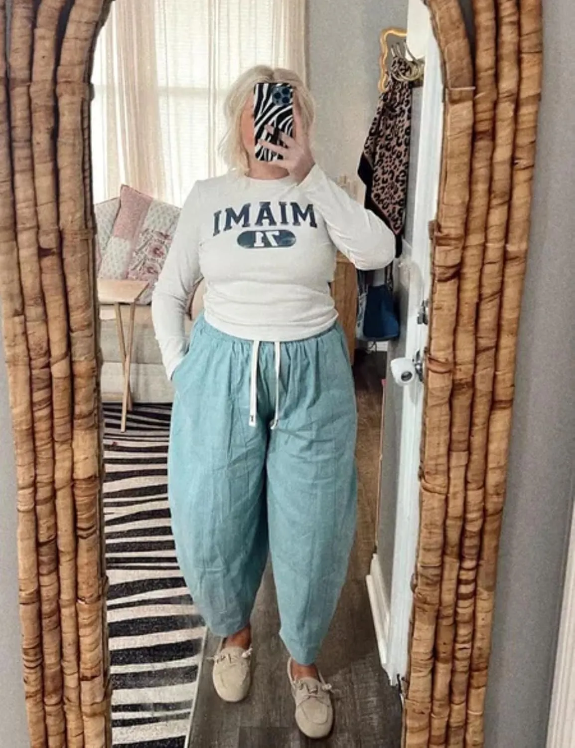 Xiaoxuemeng Barrel Jeans Women Cropped Cotton Wide Leg Pants High Waisted Denim Pants with Pockets