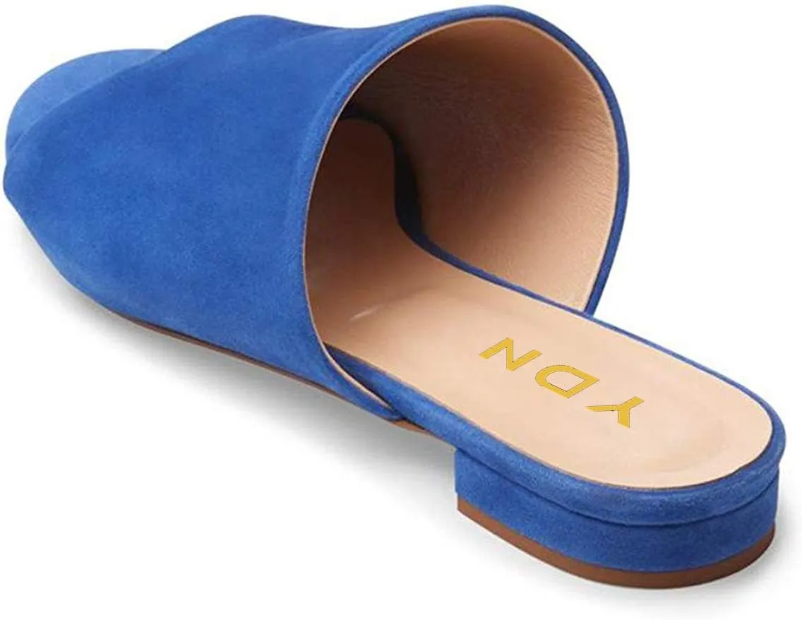 YDN Women Comfy Slip On Mules Flat Low Heels Slide Sandals Backless Summer Vocation Daily Wear Versatile Shoes Size 4-15