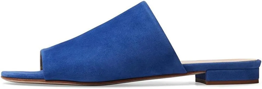 YDN Women Comfy Slip On Mules Flat Low Heels Slide Sandals Backless Summer Vocation Daily Wear Versatile Shoes Size 4-15