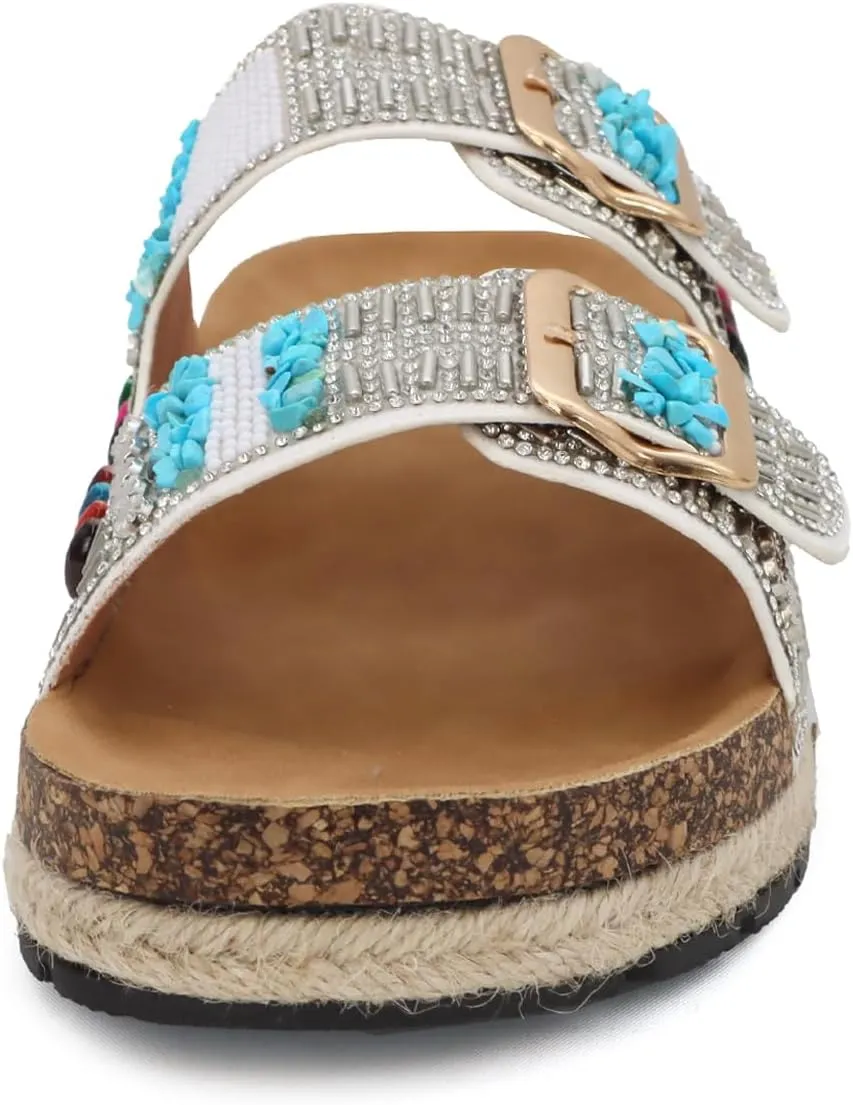 YOKI CALISTA Women's Espadrille Platform Sandals, Wedge Sandals for Women, Summer Sandals, Women's Slides