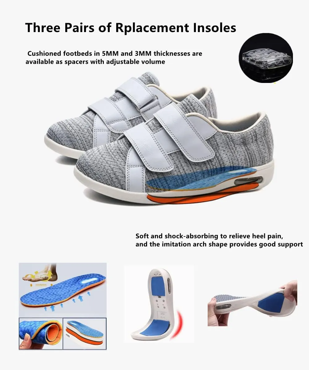 ZGDG Women Diabetic Shoes Wide Width Edema Comfy Shoes with Adjustable Strap Lightweight Non-Slip Orthopedic Walking Shoes for Elderly Hammertoe Arthritis Bunions Swollen Feet