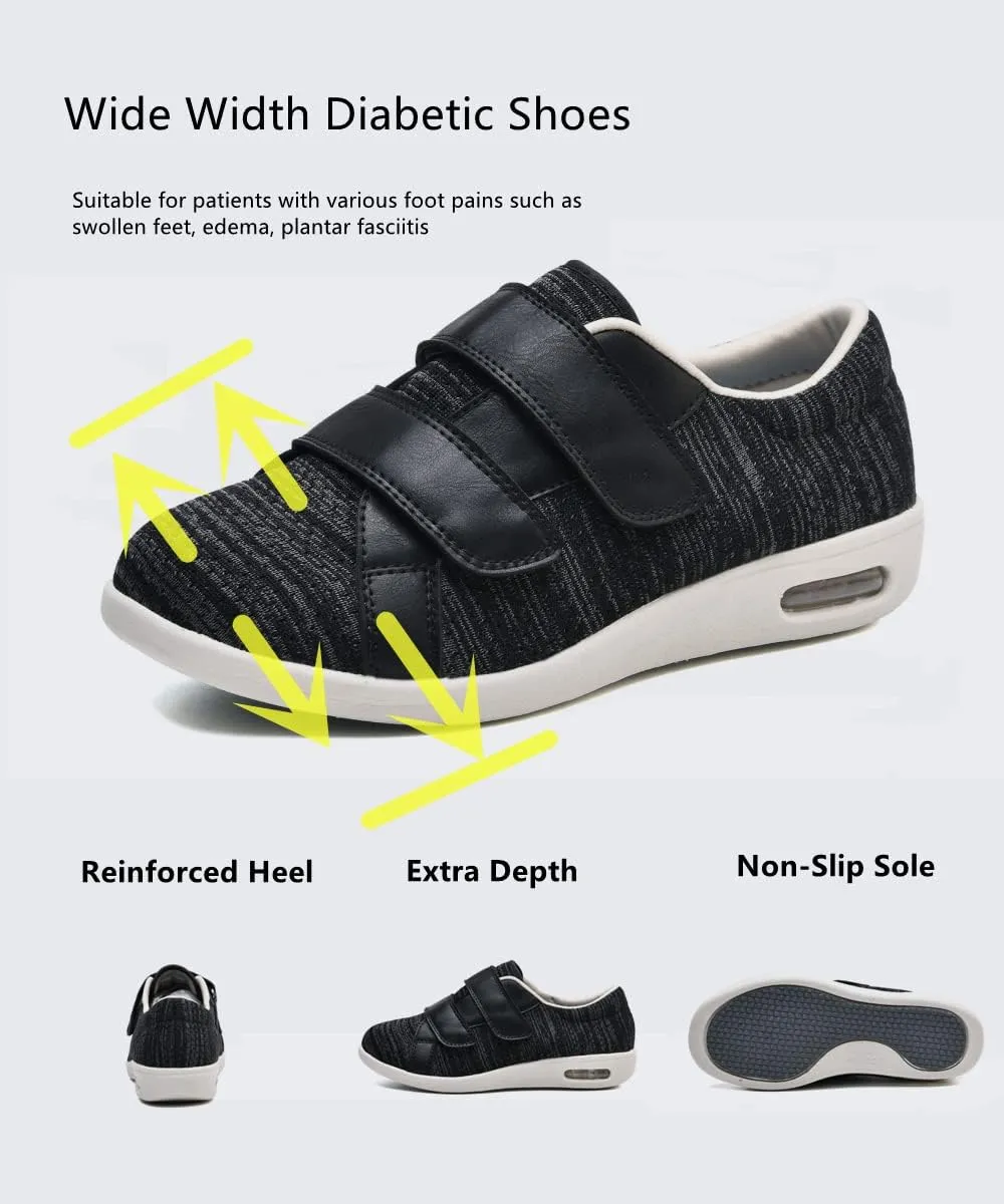 ZGDG Women Diabetic Shoes Wide Width Edema Comfy Shoes with Adjustable Strap Lightweight Non-Slip Orthopedic Walking Shoes for Elderly Hammertoe Arthritis Bunions Swollen Feet