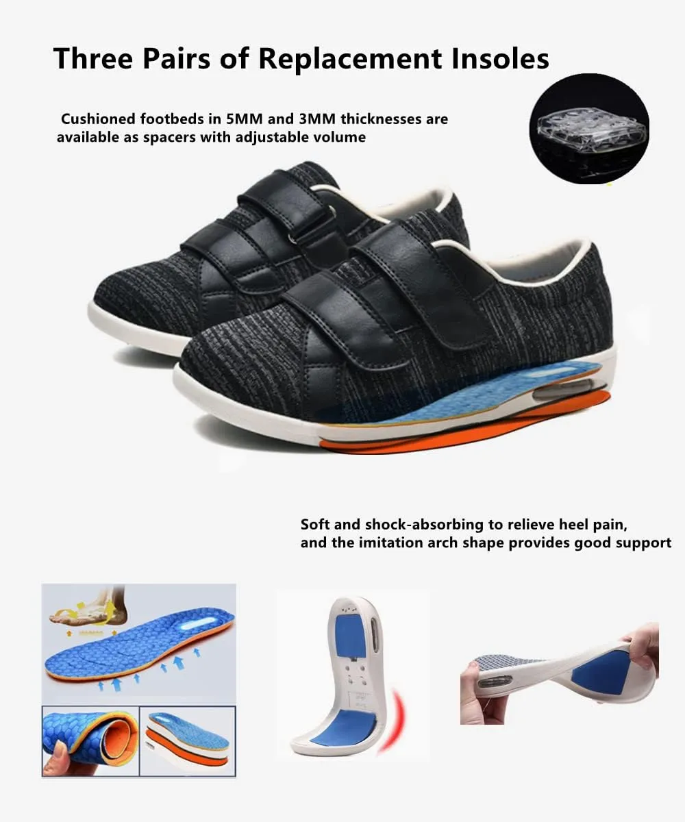ZGDG Women Diabetic Shoes Wide Width Edema Comfy Shoes with Adjustable Strap Lightweight Non-Slip Orthopedic Walking Shoes for Elderly Hammertoe Arthritis Bunions Swollen Feet